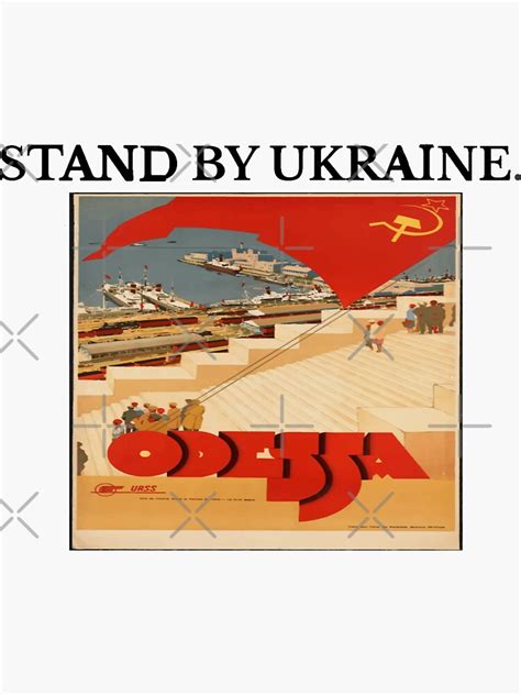 Stand By Ukraine Vintage Travel Poster Odessa Ukraine Sticker By