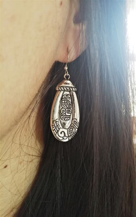 Vintage Mexican Jewelry Aztec Earrings Boho Taxco Style Earrings