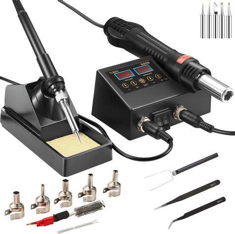 Lrt In Soldering Iron Hot Air Station Kit For Smd Rework