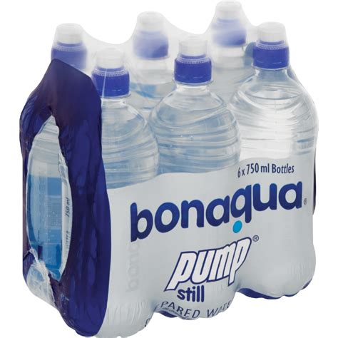 Bonaqua Pump Still Water Bottles 6 X 750ml Still Water Bottled