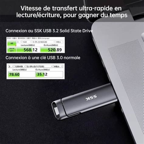 Ssd Externe 2To Disque Portable Ssd Cle Usb 3 2 Gen 2 Jusqu À 550 Mo S