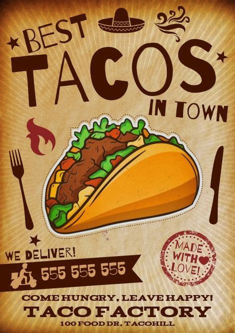 TACO POSTER In 2024 Taco Drawing Food Graphic Design Poster Drawing