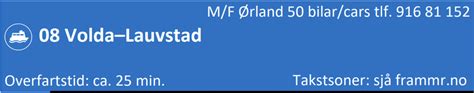 Ferge Volda Lauvstad Timer Og Priser All Informasjon Alt Du