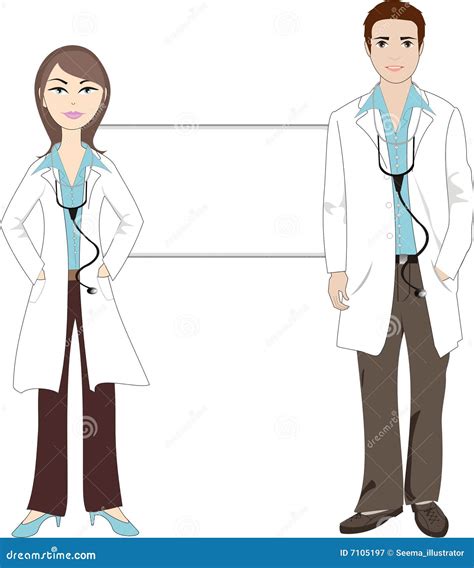 Doctor couple stock illustration. Illustration of female - 7105197