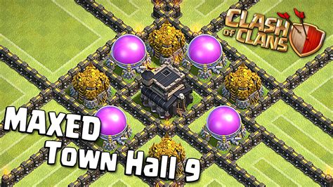 Clash Of Clans Maxed Out Town Hall 9 [all Level 10 Walls] Youtube