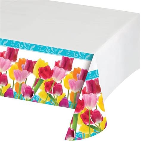 Springtime Plastic Tablecloth Party At Lewis Elegant Party Supplies