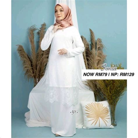 Kurung Nikah Off White Women S Fashion Muslimah Fashion Baju Kurung