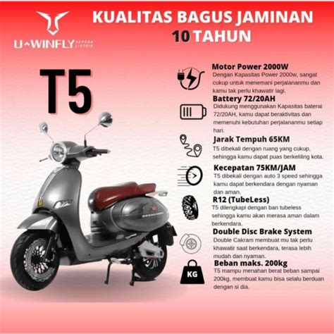 Sepeda Motor Listrik Uwinfly T Model Vespa Gts Lazada Indonesia