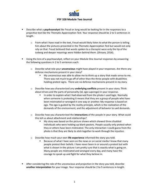 Module Two Journal Template PSY 328 Module Two Journal Describe What