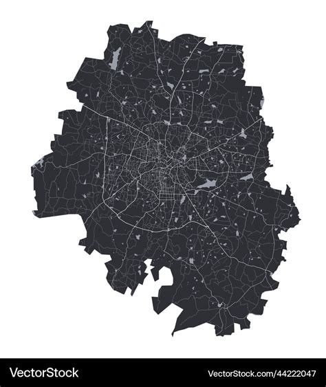 Bangalore Map Detailed Black Of Bengaluru Vector Image