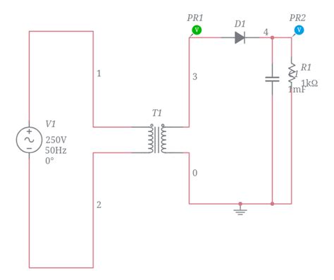 Half Wave Rectifier With Filter Multisim Live