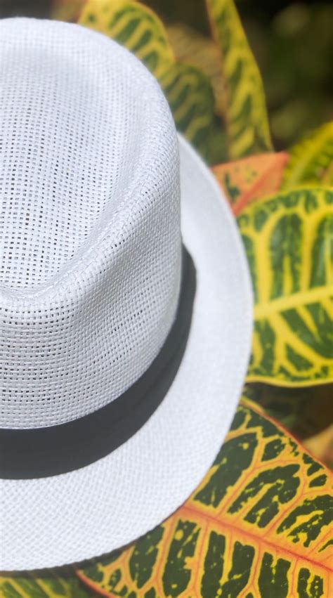 White Fedora Hat Classic Fit Fedora Black Band Fedora Jazz - Etsy