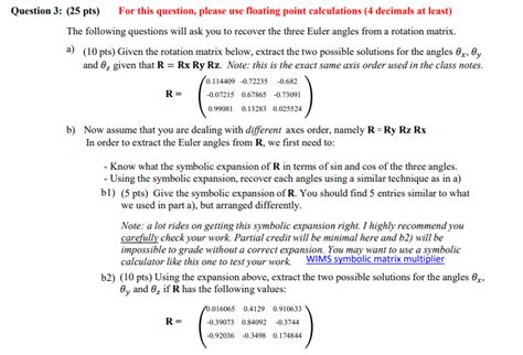 Solved 25 Pts For This Question Please Use Floating Chegg