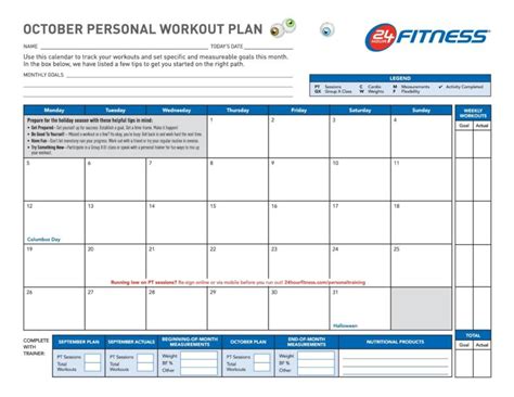 Effective Workout Log Calendar Templates Templatelab