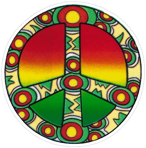 Rasta Peace Sign Small Window Sticker Decal Peace Resource Project