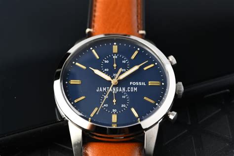 Fossil Townsman FS5279 Chronograph Blue Dial Brown Leather Strap