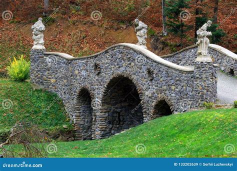 Ancient Stone Arch Bridge Crossing A Small Stream Stock Image Image