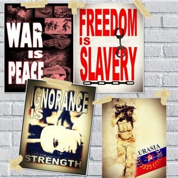 Orwell's 1984 Posters Featuring Slogans and Party Propaganda | TpT