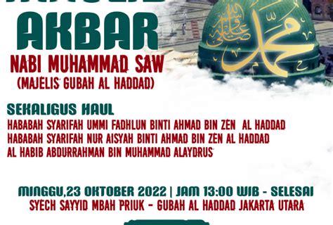 Hadirilah Maulid Akbar Nabi Muhammad SAW Sekaligus Haul Majelis Info