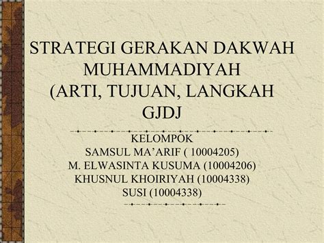 Strategi Gerakan Dakwah Muhammadiyah Ppt