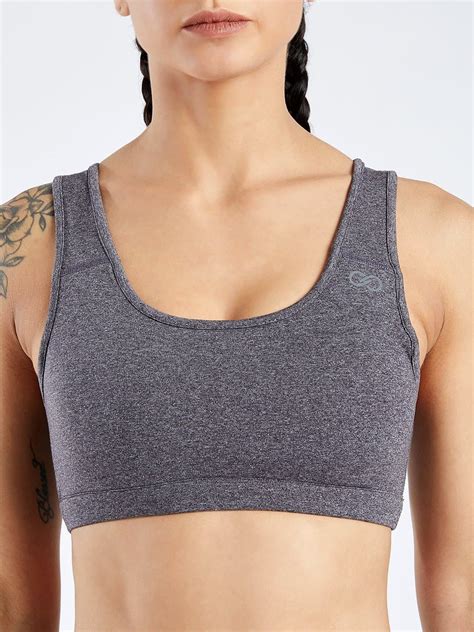 Essential Charcoal Spacedye Hardcore Womens Sports Bra Creez Creez