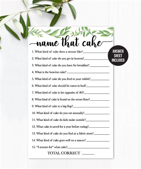 Name That Cake Bridal Shower Games Bridal Shower Cake Game Which