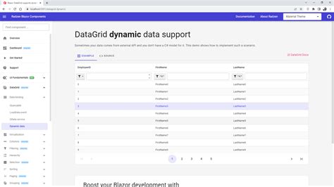 Dynamic Datagrid Row Selection Radzen Blazor Components Radzen