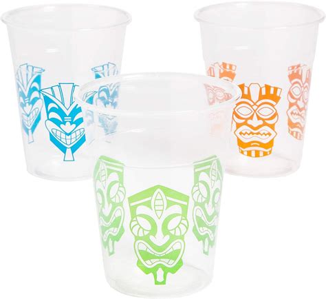 Amazon 48 Pcs 16 Oz Plastic Tiki Cups Hawaiian Luau Party Supplies