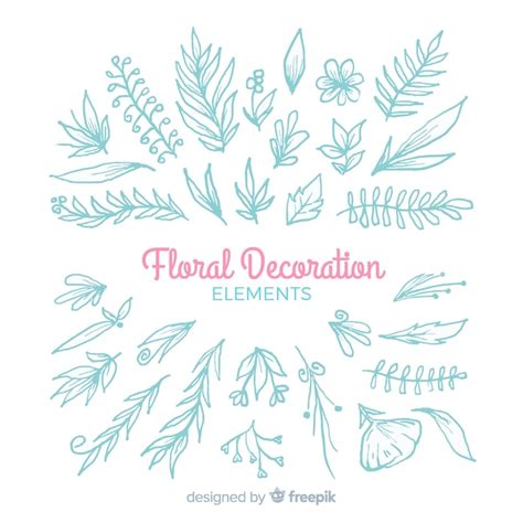 Free Vector Hand Drawn Floral Ornamental Elements