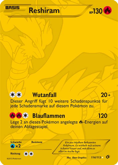 Reshiram Wert Bild K Nstler Seltenheit Pokemonkarte De