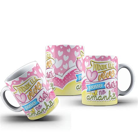 Caneca Evangélica de Porcelana Personalizada Frases 16 no Elo7