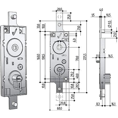 KOTARBAU Serrure de garage 60 mm en acier Cylindre profilé pour