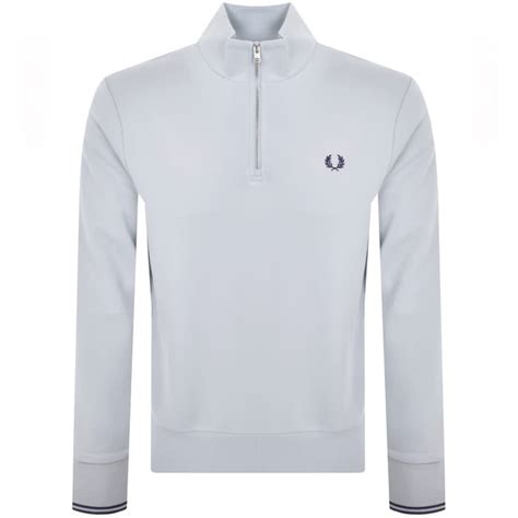 Fred Perry Half Zip Sweatshirt Blue Mainline Menswear United States