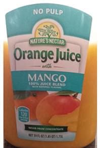 Nature S Nectar Orange Juice With Mango Juice Blend 240 Ml Nutrition