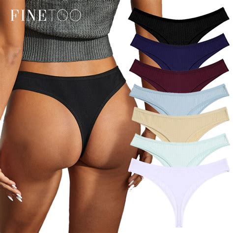 FINETOO 10Pcs Pacote Tangas De Algodão Para Mulheres Calcinha Feminina