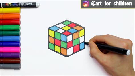 Comment Dessiner Un Cube Rubix Pour Les Enfants Livre De Coloriage