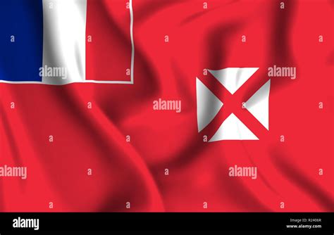 Wallis And Futuna 3D Waving Flag Illustration Texture Can Be Used As