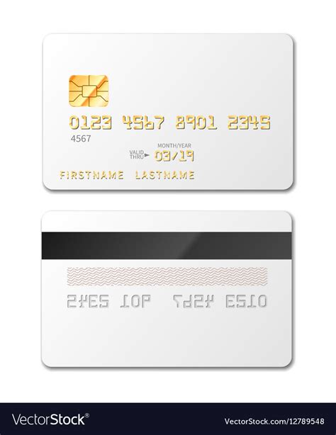 White Blank Credit Card Mockup On White Royalty Free Vector