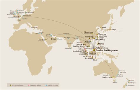 Route Map | Royal Brunei Airlines Destinations