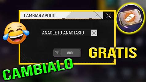 Como Conseguir La Tarjeta Cambio De Nombre Free Fire Sin Diamantes En