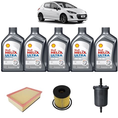 Kit Troca Óleo Peugeot 307 308 408 2 0 16v Shell 5w40 Submarino