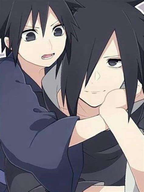 Two Anime Characters With Black Hair And One Is Holding His Hand To His