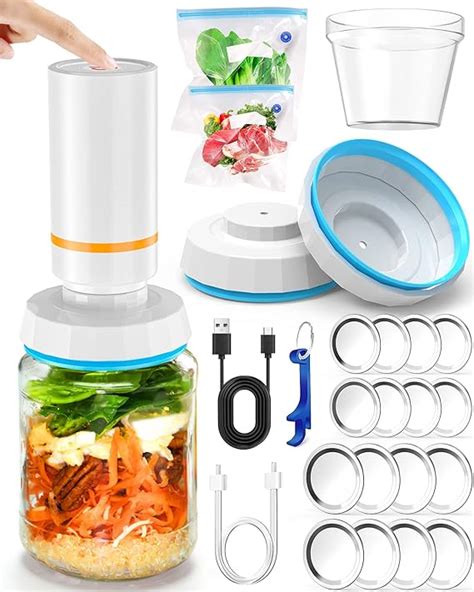 Amazon Electric Mason Jar Vacuum Sealer Kit With Dehumidify Cup