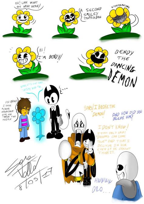 Undertale X Batim 5 Doddles Crossover By Skullgirl 2000 Undertale Bendy And The Ink Machine