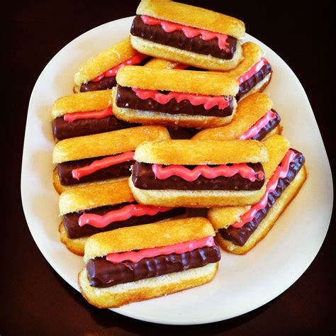 Dessert Hot Dogs with Twinkies, Twix, and Frosting