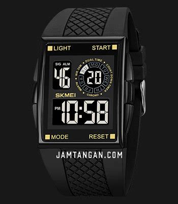 Skmei Bkgd Men Black Digital Dial Black Polyurethane Strap