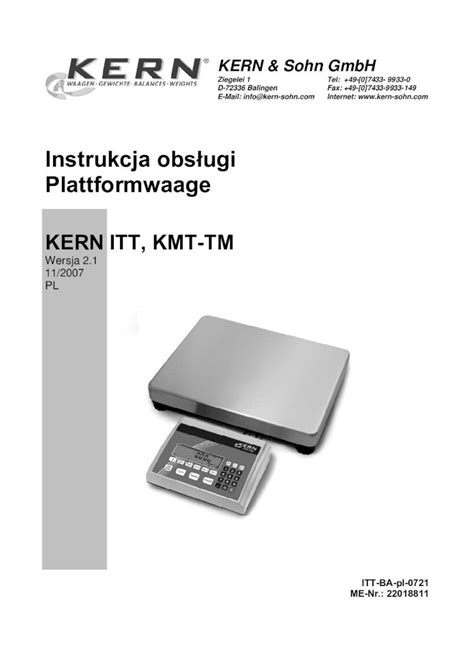 PDF Instrukcja obsługi Plattformwaage kern sohn METTLER