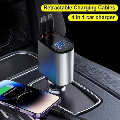 Chargeur De Voiture R Tractable W Chargeur T L Phone En C Bles