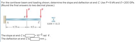 Solved For The Cantilever Beam And Loading Shown Determine Chegg