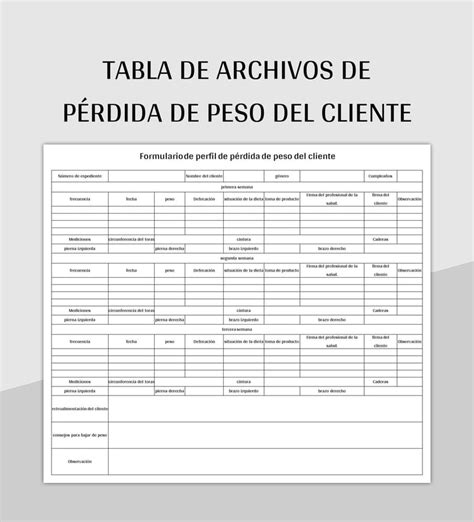 Plantilla De Formato Excel Archivos De Control De Peso Y Hoja De